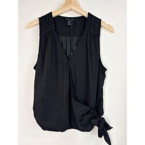 Rachel Zoe Black V-Neck Suplice Sleeveless Top Size Small NWT